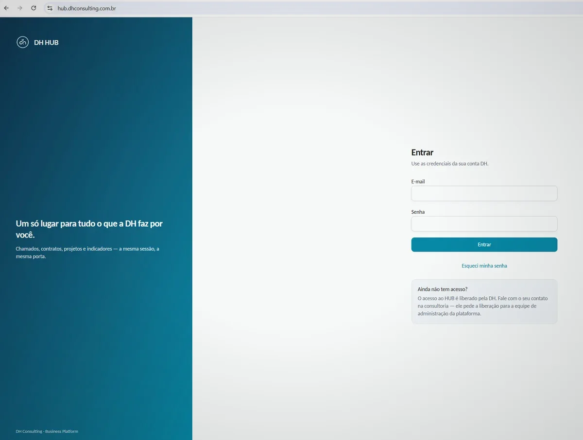 Tela de acesso do Portal do Cliente